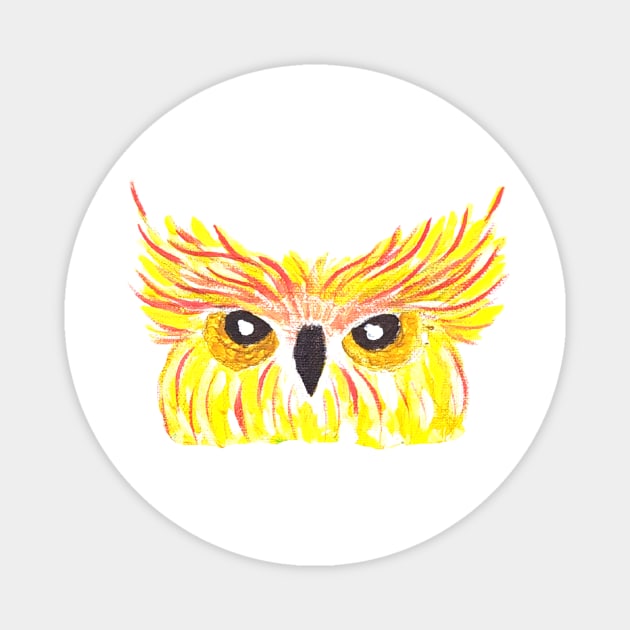 Angry Owl Magnet by TiffanyArtRoom